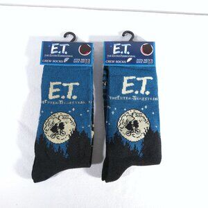 2 Pairs ET Extra Terrestrial Novelty Socks Size 6-12 Mens